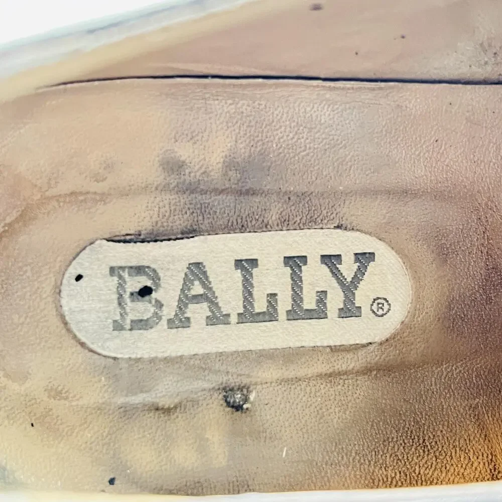 Bally Shoes Mens 8.5 Black Leather Cap Toe Derby Oxford Dress Almond Toe Classic